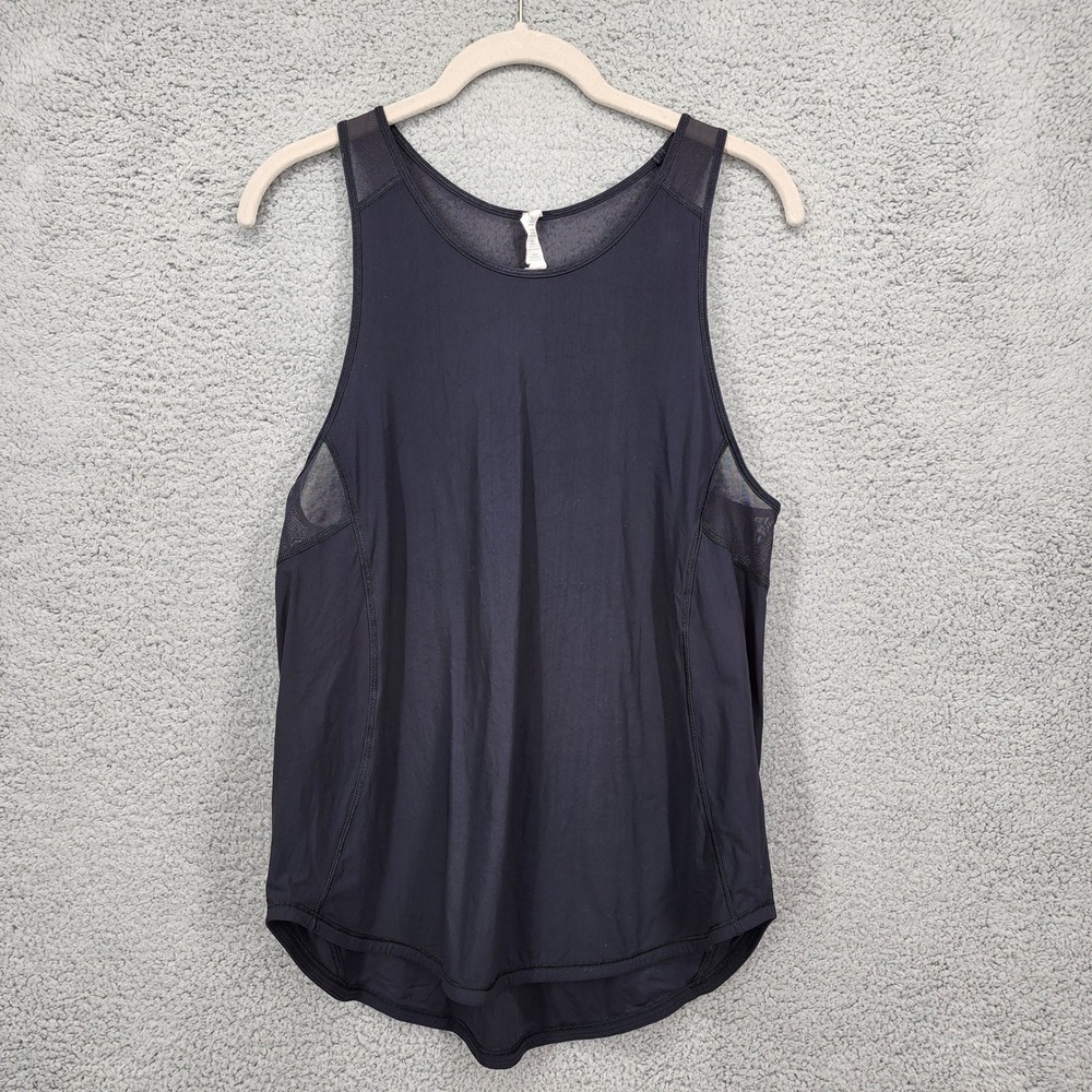 Lululemon Athletica Black Mesh Panel Tank Top Athletic Workout Racerback Women 6